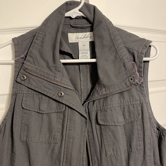 Womens utility vest, gray, small - Picture 3 of 4